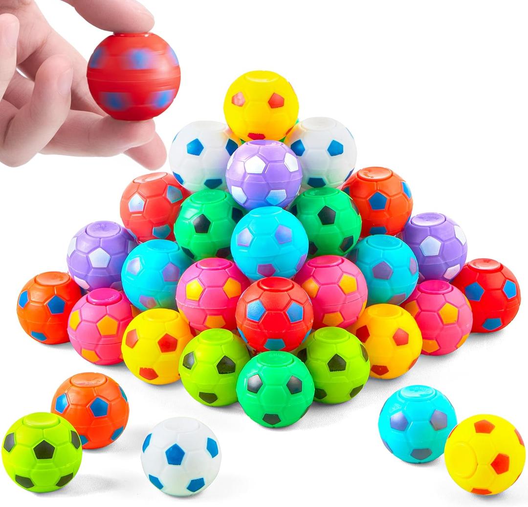 JOYIN 72 Pack Soccer Fidget Spinners for Kids, Soccer Party Favors, Fidget Toys Bulk, Stress Balls, Goodie Bag Stuffers for Birthday Party, Treasure Box for Classroom