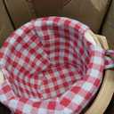 Geelin 6 Pcs Mini Picnic Basket with Handle, Small Woven Baskets Farmhouse 4.72 X3.94in Miniature Berry Strawberry Basket with Red White Gingham Liner Picnic Baskets for Wedding Party Decor