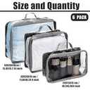 Hillban 2 Pcs Gray Large Clear Travel Packing Cube 3 Sizes See-through PVC Organizer for Suitcase Multipurpose Pouch with Handle Vinyl Zippered Storage Bags Luggage Cube Organizer