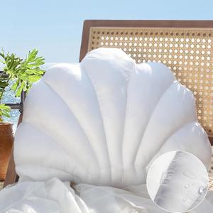 YRXRUS Outdoor Seashell Pillow, White Shell Pillows, 17x13 Inch Waterproof Throw Pillows for Beach Patio Furniture Sofa Garden Balcony Couch Accent Home Decorative, Spring Summer Outdoor Gift