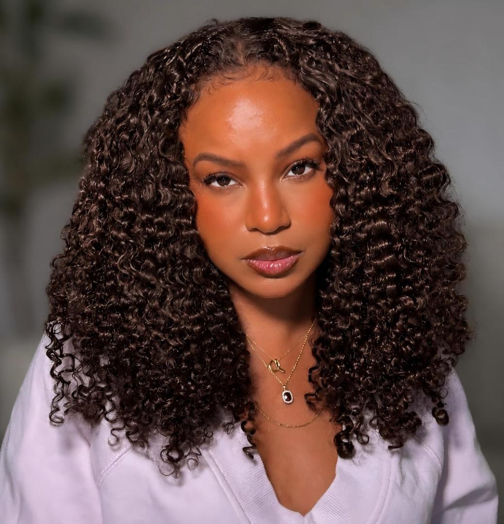 8 Packs Burmese Curly Crochet Hair 18inch Knotless Pre-Separated Crochet Hair With Spiral Curl Synthetic Hair for Women Natural Black Color,Easy to Detangle and Install(18inch,4#)