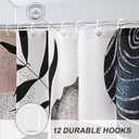 BESBESME Boho Mid Century Shower Curtain Set, Waterproof Fabric for Bathtub Bathroom Decor Modern Machine Washable Weighted Hem Shower Curtain, Minimalist Abstract Polyester Curtain, Pink, 60"x72"