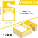 100 Pack Parking Permit Hang Tags Plastic Parking Placards PVC Hang Tag 3 x 5 Inch for Car Rear View Mirror (Yellow)