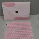 Seorsok Compatible with MacBook Air 13 Inch Case2022 2021 2020 2019 2018 Release A1932 A2179 M1 A2337 Touch ID,Plastic Hard Shell Case with Keyboard Cover,Art Line-Pink