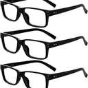 Eyekepper Vintage Reading Glasses for Men - 5 Pack Spring Hinges Classic Readers (Black-5pcs All Clear Lens)