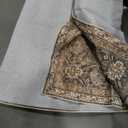 Vintage Area Rug 10x12 Brown Washable Living Room Large Carpet Non Slip Bedroom Indoor Office Low Pile Traditional Distressed Retro Accent Rug for Dining Room