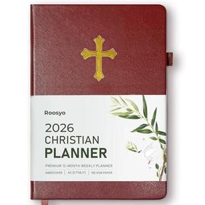 2026 Christian Life Organizer in Brown – 12-Month Bible Study Journal and Prayer Planner, Faith & Productivity Weekly Organizer, Christian Gifts for Men & Women