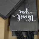 DjinnGlory 50 Pack Medium Sized Black Thank You Paper Bags with Handles 10x8x4 Inches and White Tissue Paper for Small Busines Wedding Baby Shower Graduation Party Favors Treats Goodies