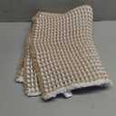 TYUU Waffle Runner Rug Bathroom, Long Boho Bathroom Rugs Non Slip Washable Super Absorbent Quick Dry Farmhouse Bath Decor, 60"x24" Khaki and White