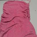 Floerns Women's Glitter Sleeveless Ruched Party Clubwear Bodycon Mini Dress (Medium, Pink)