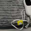 Homemate Heated Blanket Electric Throw - 50"x60" Heating Blanket Throw 1/2/4/6/8 Hours Auto-Off 10 Heat Levels Over-Heat Protection Soft Flannel Sherpa Heater ETL Certification (01 - Light Grey (Striped))