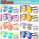 32 Pack Kids Sunglasses Bulk, Sunglasses Party Favors for kid, 16 Colors Neon Sunglasses with UV400 Protection, Gift for Birthday, Beach, School Prizes Goodie Bags Stuffers, Summer Pool Party Supplies