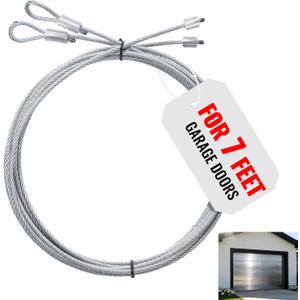 2PCS Garage Door Cables for 7 ft Door  8.5 Ft Heavy Duty Wire Replacement for Torsion Spring Systems, Rust Resistant Garage Door Repair Kit