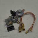 MENSI RV Trailer Tank Propane Regulator 2-Stage Auto Changeover RV Accessories Dual Tank Connection Kit, with 15" Copper Pigtial Hose and 3/8" NPT Exit Connector