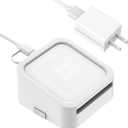 Credit Card Dock for Square Reader 1st and 2nd,Beautiful and Compact Case for Square Reader, Support Anti-Sleep Button, One Click to Turn On(Cable and Wall Charger Included, No Reader) White