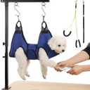 ondware Dog Grooming Arm with Dual-Spiral Clamp, Adjustable Height 27-37 inch, Dog Grooming Table Arm with Hammock, Groom Restraint for Small Medium Dogs at Home or Salon