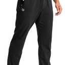 G Gradual Men's Fleece Lined Winter Pants with 3 Zipper Pockets Warm Athletic Joggers Workout Running Sweatpants for Men (Black, X-Large)