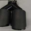 A-KARCK Carbon Fiber Exhaust Tip 2.5" Inlet to Dual 3.5" Outlet, High Temperature Resistance 9.8" Long Stainless Steel Tailpipe tip, Set of 2