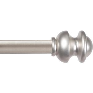Kenney Kendall Knob Window Curtain Rod, Adjustable 48-86 Inch, Brushed Nickel