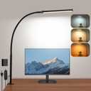 Led Desk Lamp for Home Office, Eye-Caring Desk Light with Clamp, Clip on Light for Reading, 3 Modes 10 Brightness, Flexible Gooseneck, Memory Function, Study, Work, Draw, Black