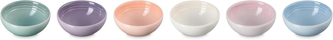 Le Creuset Stoneware Set Of 6 Vancouver Pinch Bowls, Pastel Multi Color