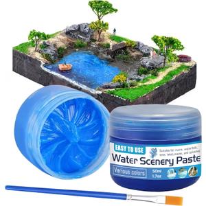 Water Scenery Paster, Paint Mediums & Additives, Water Effect Paste, Suitable For Rivers, Oceans, Lakes, Static Scenes - Model For Wargaming, Dollhouses, Aquariums (Dark Blue, 50ml)