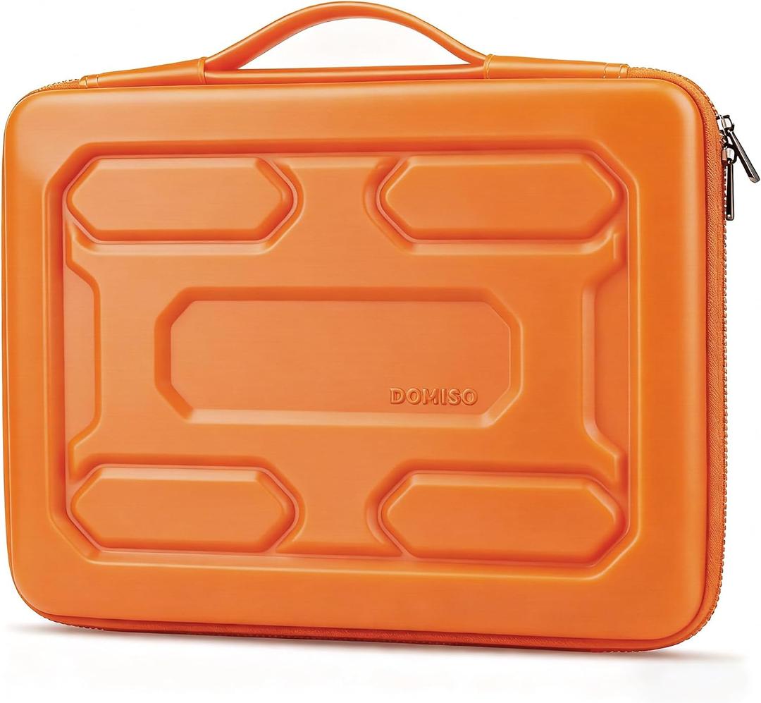 DOMISO 15.6 inch Laptop Sleeve with Handle Shockproof Waterproof EVA Protective Case for 15.6" Yoga 720 IdeaPad 310 320 ThinkPad T570/Legion 5 Gen 6/HP Envy 15/15.6" Notebooks, Orange