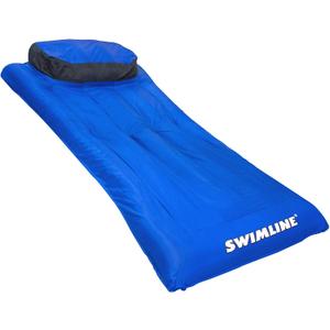 SWIMLINE ORIGINAL Fabric Covered Pool Float Mattress Lounger Raft For Adults & Kids I Comfortable Head Rest & Quick-Dry Cover For Adult Or Kid Floating & Lounging Dogs 9057