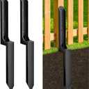 2 Pack Fence Post Repair Kit, Heavy Duty Steel Ground Spike Anchor for Fixing Leaning or Broken 4x4 & 6x6 Wood Posts, No Dig Drive-in Support for Yard, Garden & Fence