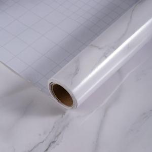 Large White Marble Contact Paper Peel and Stick Marble Wallpaper 48x197 inch Glossy Marble Countertop Vinyl Wrap Waterproof Removable Granite Self-Adhesive Paper for Kitchen Cabinet Bathroom