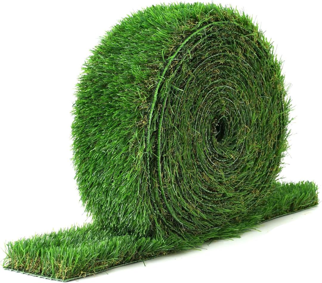 THREE ORANGES 4 Inch x 25 Ft Artificial Grass Roll, 1.38 Thick Realistic Turf Roll, Pre-Cut, Easy to Install, for DIY Projects, Yard, Garage & Pool Area