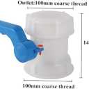 1PCS Plastic DN40/80 Butterfly Valve 1000L IBC Tote Tank Drain Adapter Garden Switch Hose Fittings Water Container Connector(DN 80)