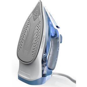 Mini Steam Iron for Clothes, 1100W Small Iron with Non-Stick Soleplate, Grey