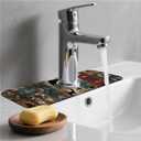 Kitchen Sink Splash Guard，Charming flowers Faucet Mat Sink Gadgets-Super Absorbent Fast Drying Mat Drip Catcher for Kitchen, Bathroom,Sink Mat, Dish Drying Mat, Bathroom(15" X 5.5" )