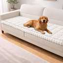 Couch Cover for Dogs Washable,Non Slip Fuzzy Durable Couch Covers for 3 Cushion Sofa Pet Friendly Sofa Cover Dog Thick Soft Slipcovers Protector Couches Mat Bed (Beige, 27.6" x 70.9"/70 x 180cm)