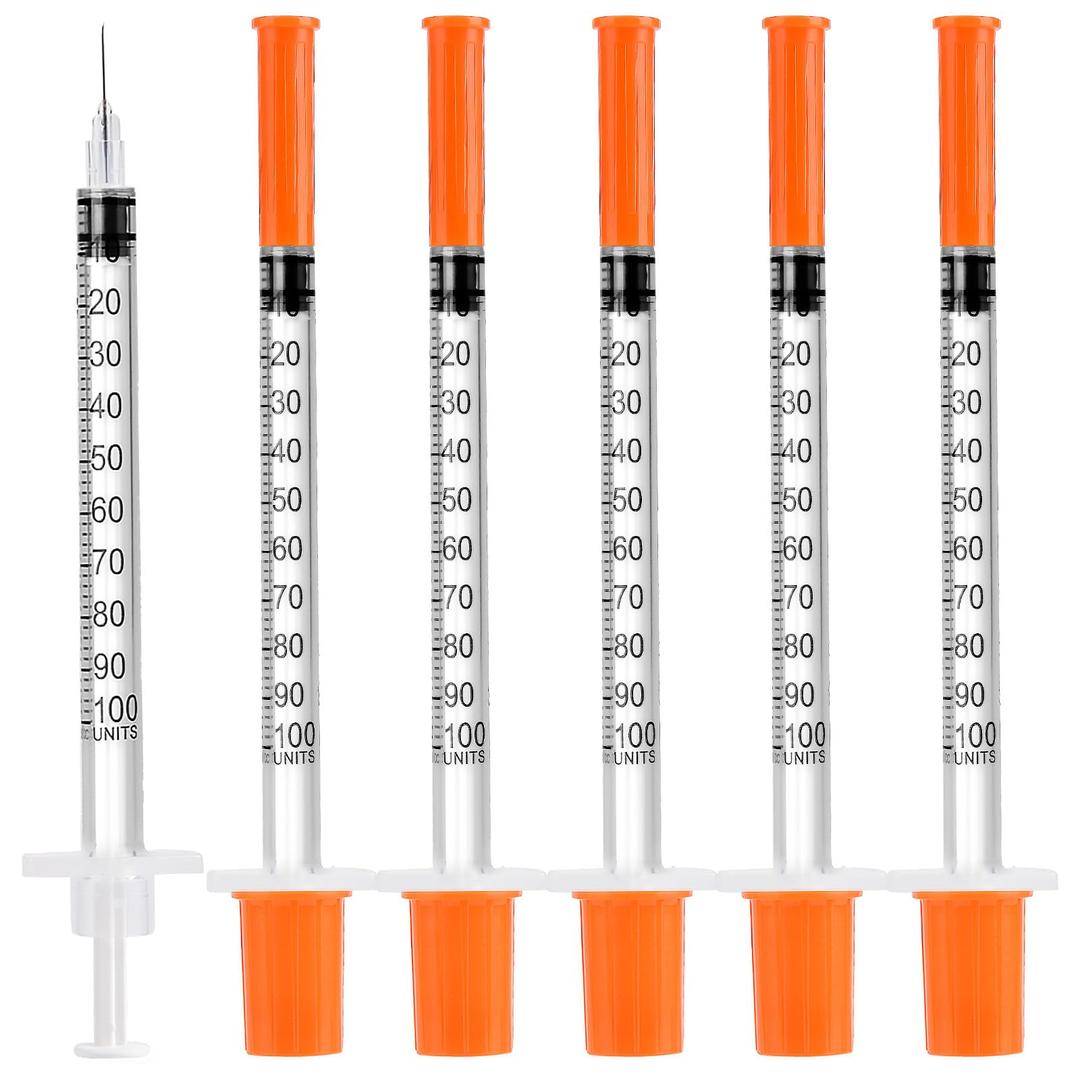 50 PACK U-100 Syringes 30G 5/16" 1ml/cc, Disposable Syringe, Lab Supplies, Individual Wrapped