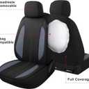 YGL Car Seat Covers for Front Seats,Waterproof Seat Covers for Cars,Durable Neoprene Car Seat Protectors,Interior Covers for Cars,Sedan Van Truck SUV(Black/Gray)