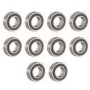 Donepart R12-2RS Bearings, 3/4 x 1-5/8 x 7/16 Inch Ball Bearing, High Speed Pre Lubricated, Double Sealed Bearings for Motor, Mini Bike, Wheels, Pool Pumps (10 Pack) (Silver)