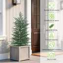 4FT Artificial Norfolk Pine Tree, 2pc Artificial Christmas Tree Faux Potted Plants for Front Porch Christmas Indoor Outdoor Decor
