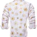 Hi-Tie Mens Christmas Dress Shirts Long Sleeve Casual Ugly Santa Claus Button Down Xmas Shirts for Men Party Holiday (White, XXXL)