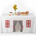 Oudain 10ft x 7.5ft Large Tablecloth Playhouse for Kid Table Fort Cover Table Cloth Tent Playhouse for Dining Room Birthday Indoor Outdoor Party Playground (Mixed Colors, Striped Style)