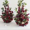 Ling's Moment 41" Tall Fall Free Standing Artificial Flowers Arrangements 2pcs Wedding Aisle Runner Chair Decoration Fake Bordeaux Red for Arch Entryway Ceremony Reception Church Rose Floral Party