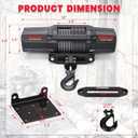 OPENROAD 6000 lbs UTV Winch, Waterproof IP67 Electric Trailer 6k Winch with 1/ 4"×50ft Synthetic Rope, Wireless Remote and Winch Stopper (6000lb with Mounting Plate)