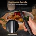 Amorston Steak Knives, Steak Knives Set of 8, Stainless Steel Steak Knife Set, Serrated Knives Dishwasher Safe, Elegant Black