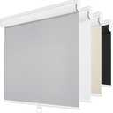 ChrisDowa Cordless Blackout Roller Shades for Windows, Thermal Insulated UV Protection Pull Down Shades, Total Blackout Window Blinds for Home, Office, Bedroom, Door (32" W x 72" H, Grey)