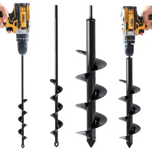 VASGOR Set of 2 Auger Drill Bit for Planting (1.6x16, 3.5x16) - Easy Planter Garden Auger - Bulb & Bedding Plant Augers - Posthole Digger for 3/8 Hex Drive Drill