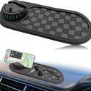 Universal Multifunction Anti-Slip Car Dashboard Mat, Rotatable Car Phone Holder Dashboard Pad with Temporary Parking Number Non-Sticky Mat for Phones Sunglasses Keys Gadgets