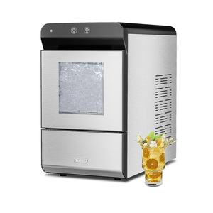 Gevi V2.0 Countertop Gemi Nugget Ice Maker | Self-Cleaning Pellet Ice Machine | Stainless Steel Housing |16.7''H Fits Perfectly Under Wall Cabinet | Silver with Viewing Window