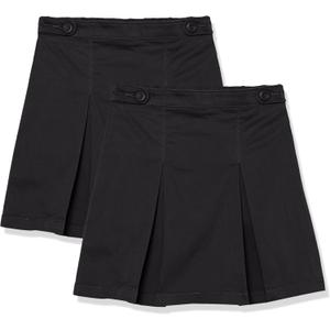 Amazon Essentials Girls' Pleated Pull-on Uniform Scooter Skirts, Multipacks, Large