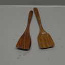 Wooden Spatulas, 2 PCs Natural Acacia Wooden Cooking Utensils Set for Non-stick Pan Kitchen Tool, flipping and Wok Spatula, Wooden Spoons & Spurtle for Cooking
